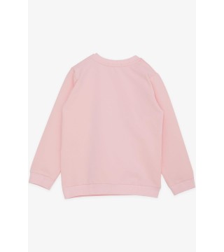 Kız Çocuk Sweatshirt Unicorn Nakış Baskılı Pembe (1.5-5 Yaş)