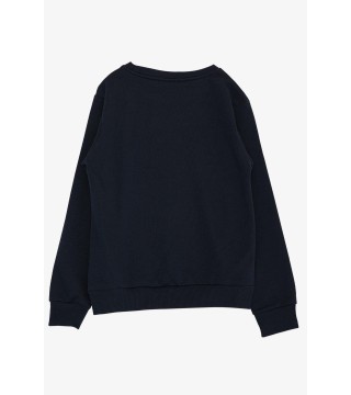 Erkek Çocuk Sweatshirt Yazı Baskılı Lacivert (4-8 Yaş)