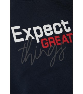 Erkek Çocuk Sweatshirt Yazı Baskılı Lacivert (4-8 Yaş)