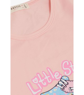 Kız Çocuk Taytlı Takım Renkli Ayakkabı Baskılı Pembe (5-10 Yaş)