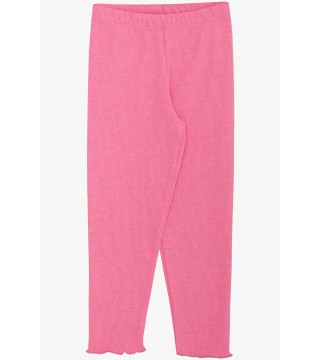 Kız Çocuk Taytlı Takım Sevimli Kedicik Nakışlı Neon Pembe (1-4 Yaş)