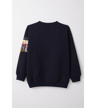 Erkek Çocuk Sweatshirt Oyun Konsolu Baskılı Lacivert (6-12 Yaş)