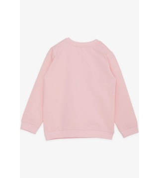 Kız Çocuk Sweatshirt Unicorn Nakış Baskılı Pembe (1.5-5 Yaş)