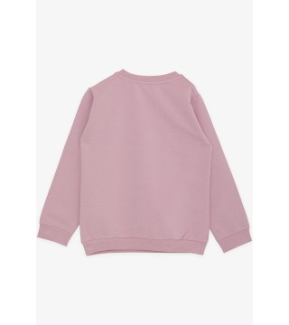 Kız Çocuk Sweatshirt Unicorn Nakış Baskılı Gülkurusu (1.5-5 Yaş)