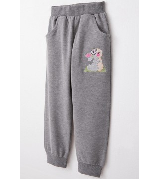 Kız Bebek Eşofman Takım Tavşan & Kelebek Nakışlı Pembe (9 Ay-3 Yaş)