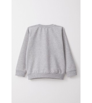 Erkek Çocuk Eşofman Takım Moda Temalı Yazı Baskılı Gri Melanj (2-6 Yaş)