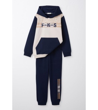 Erkek Çocuk Sweatshirt Kapüşonlu Kanguru Cepli Bej (8-14 Yaş)