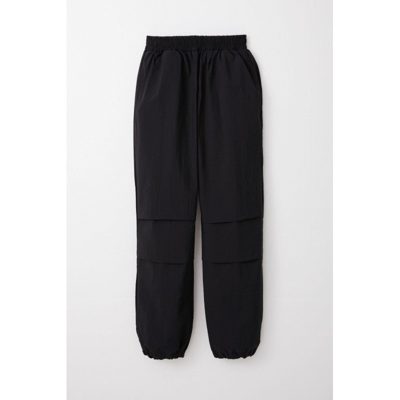 Kız Çocuk Paraşüt Jogger Paça Pantolon Siyah (6-12 Yaş)